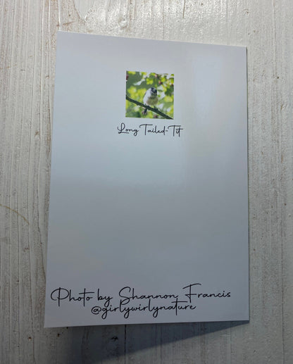 Long-Tailed Tit Greetings Card Vertical - Bristol wildlife photography
