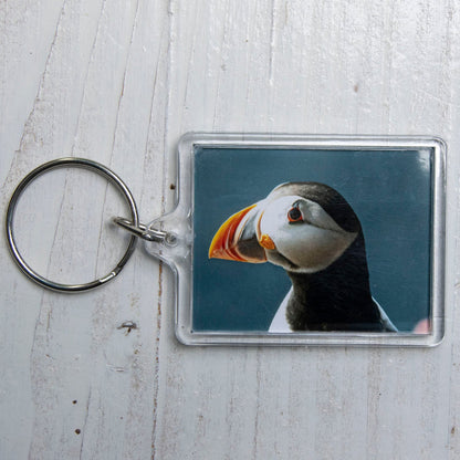 Puffin Keyring - coastal wildlife photography keychain
