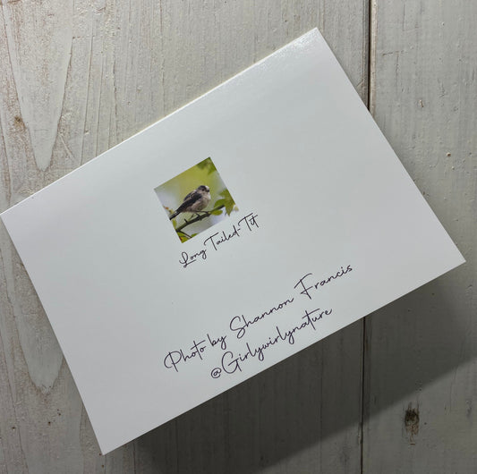 Long-Tailed Tit Greetings Card Horizontal - Bristol wildlife photography