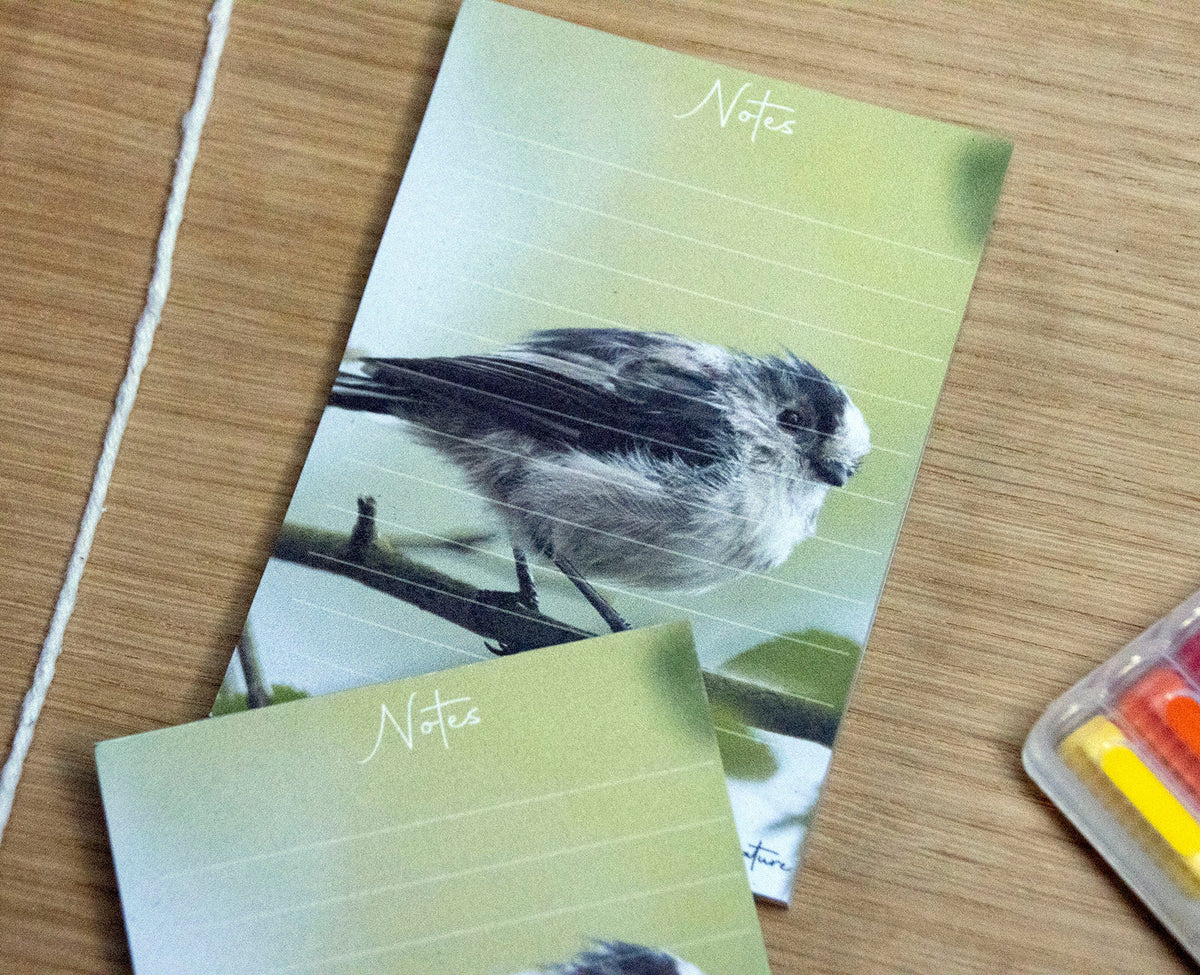 Long-Tailed Tit Pocket Notepad - British wildlife stationery
