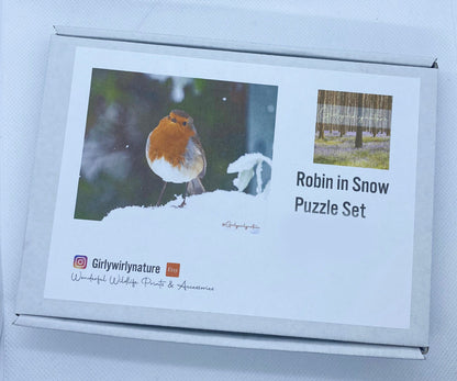 Robin in Snow Photo Puzzle - winter wildlife photography