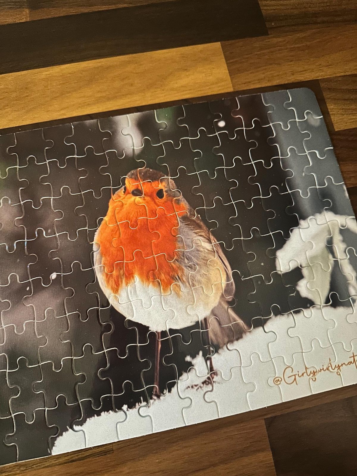 Robin in Snow Photo Puzzle - winter wildlife photography