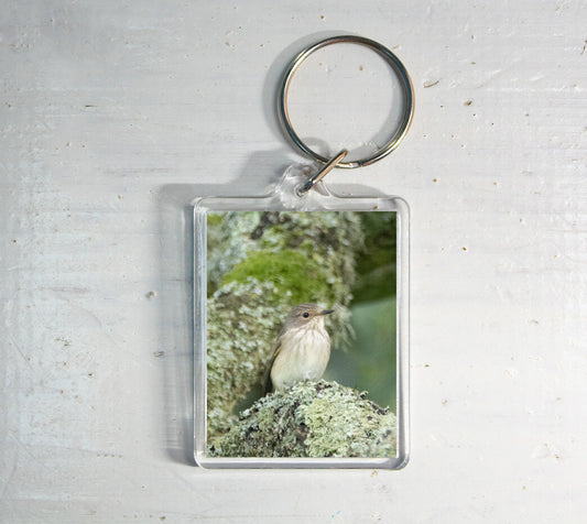 Spotted Flycatcher Keyring - British wildlife photography