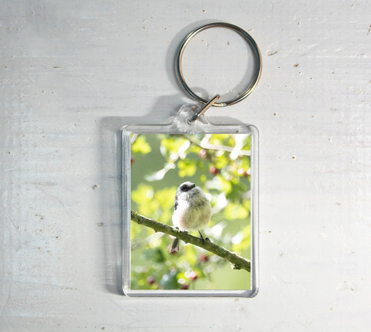 Long-Tailed Tit Keyring - British wildlife photography